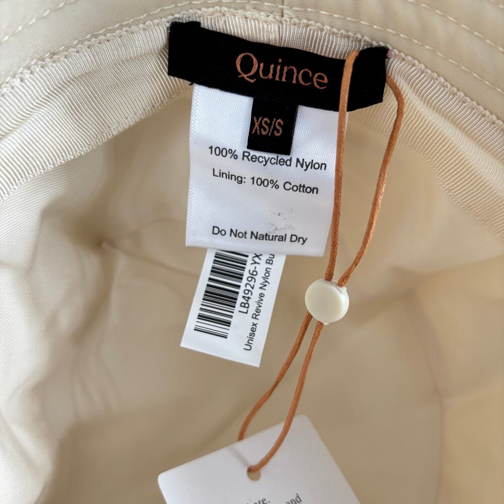 NWT Quince Revive Nylon Bucket Hat Cream White - Size: XS/S - Picture 3 of 6